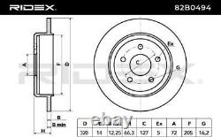 2x RIDEX 82B0494 Rear Brake Disc for JEEP GRAND CHEROKEE III (WH, WK)