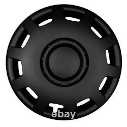 4x Premium Design Wheel Trims Coating 14 Inch Black Mat