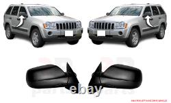 For Jeep Grand Cherokee 05-10 Nine Exterior Mirror Pair Black Set Lhd