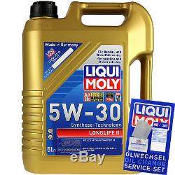 Liqui Moly 10l 5w-30 Oil + Filter For Jeep Cherokee III Wh 3.0 Crd