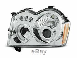 New! Projectors For Chrysler Jeep Grand Cherokee 2005-2008 Angel Eyes Chrome
