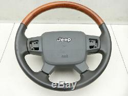 Steering Wheel Airbagvolant Wood And Leather Decor For Jeep Grand Cherokee