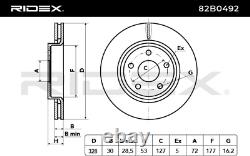 2x RIDEX 82B0492 Disque de frein pour JEEP pour GRAND CHEROKEE III (WH, WK)