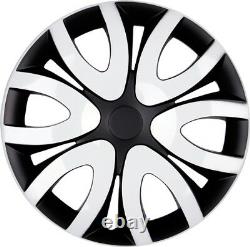 4x Premium Design Enjoliveurs Mika 16 Pouces #65 IN Noir Blanc
