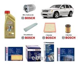 Kit de Filtres Entretien Bosch + Huile pour Jeep Grand Cherokee III WH, Wk 3.0