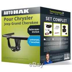 Pack Attelage pour Chrysler G. Cherokee 05- col de cygne et Faisceau u. 7 br