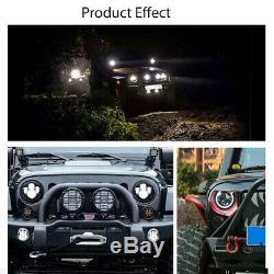 Phare avant Angle Eye pour Jeep Wrangler JK Tj Lj 7 Pouce LED Blanc/Jaune Feu